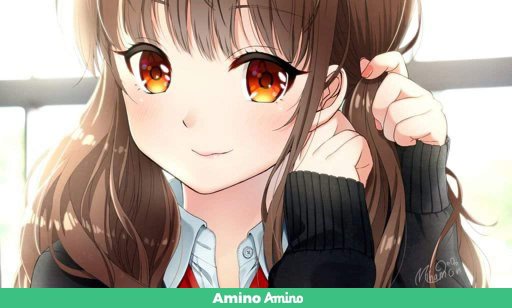 Young anime girl with brown hair