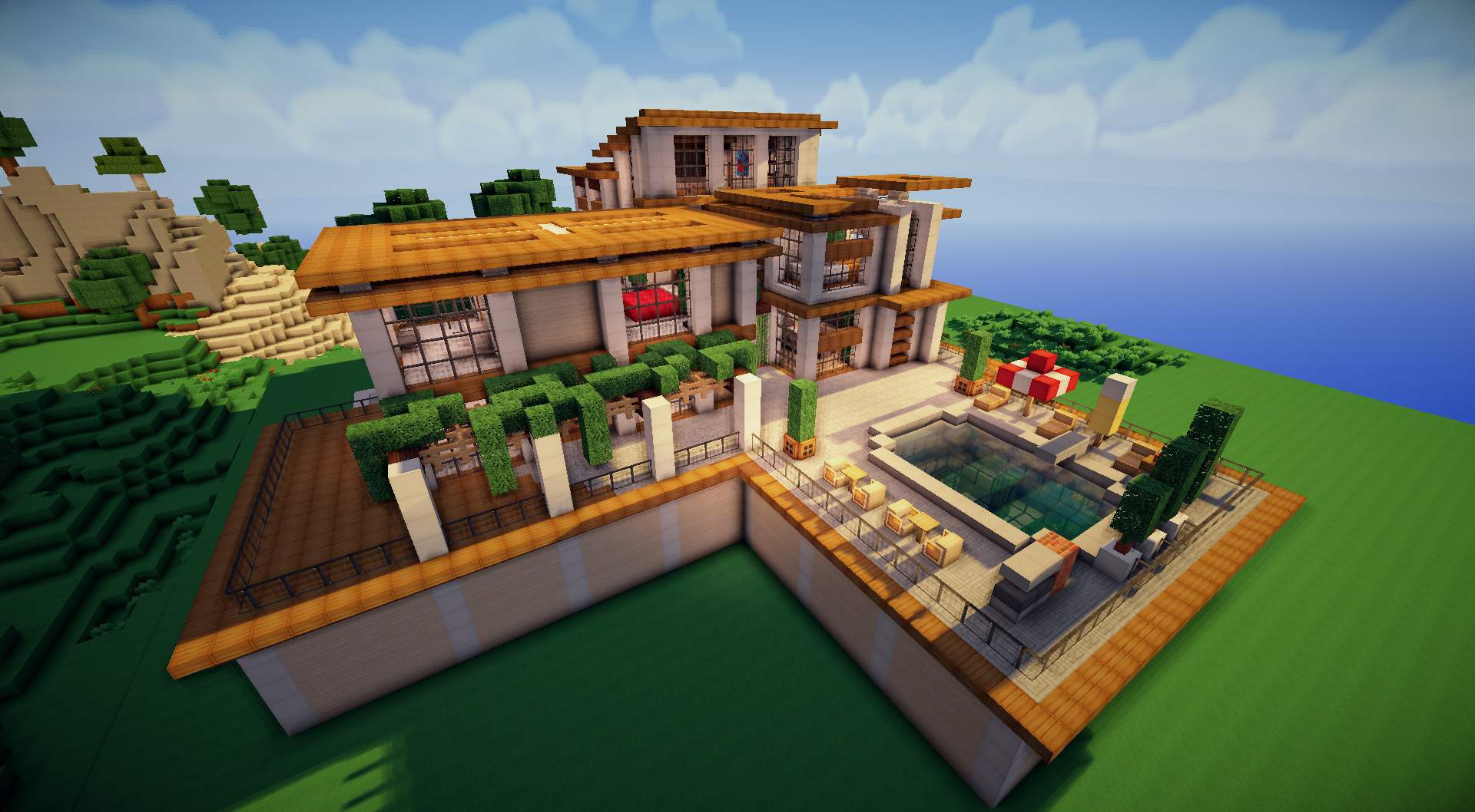 Rate this modern Minecraft house build from 1-10! 