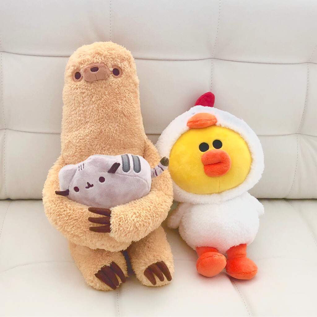 pusheen and sloth plush