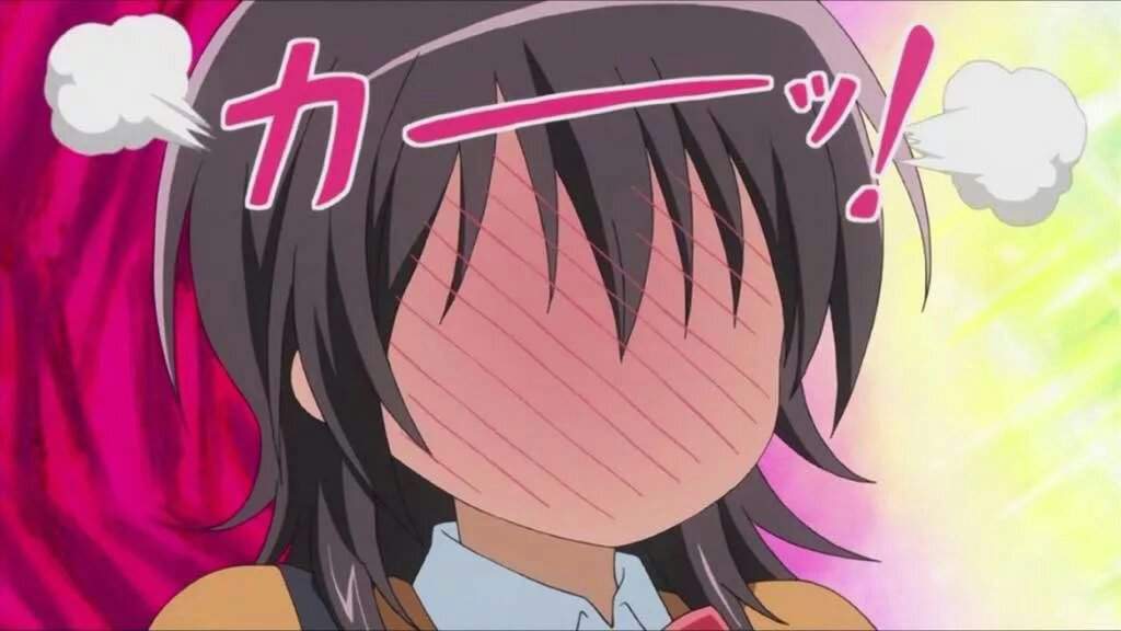 Anime girl blush gif