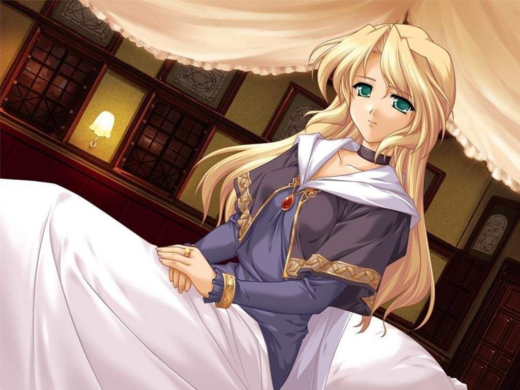 Anime blonde woman