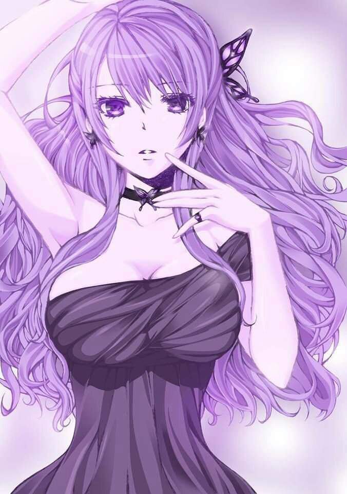 Lavender haired anime girl