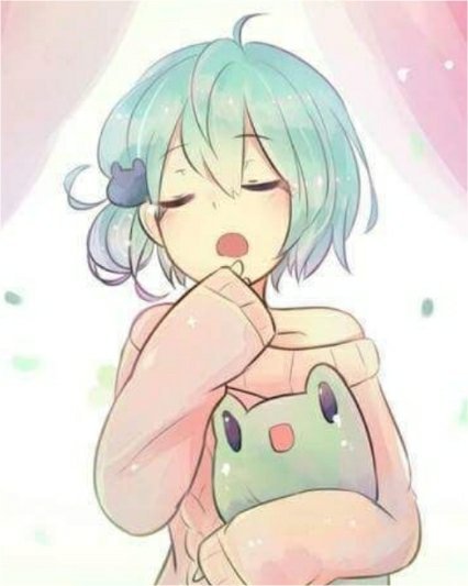 anime girl with plush