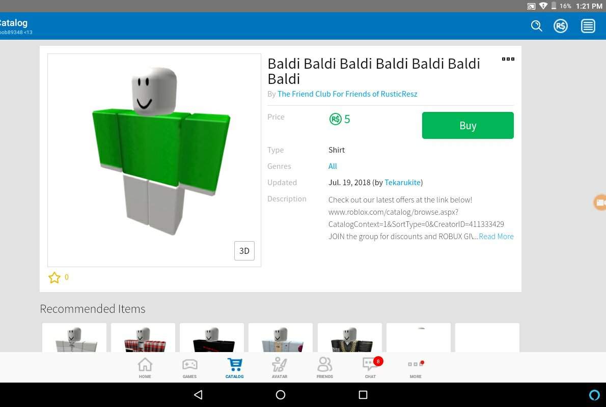 Do You Want To Be Baldi On Roblox So Buy This Only For 5 Robux Baldi S Basics Amino