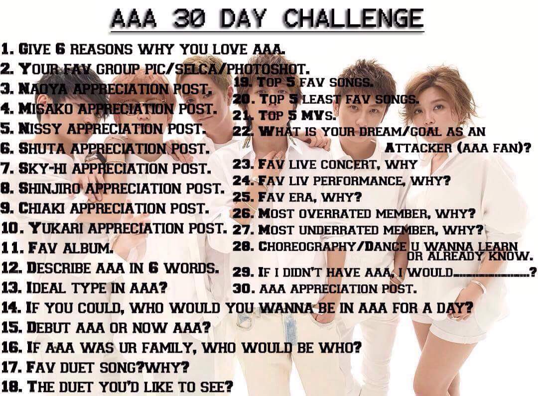 Aaa 30 Day Challenge Wiki Aaa トリプル エ Amino