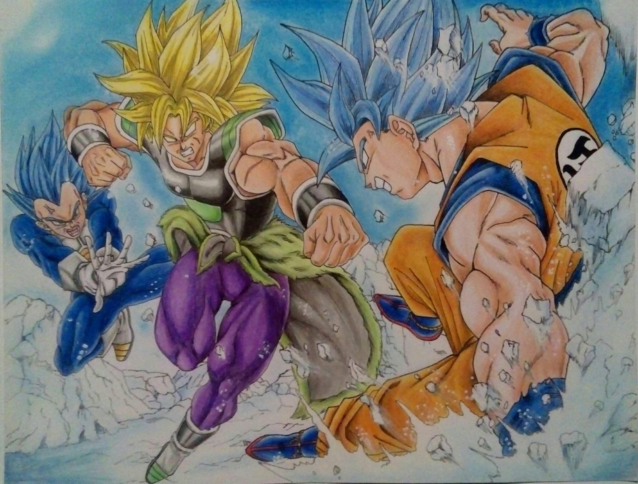 Goku y Vegeta vs Broly DibujArte Amino.