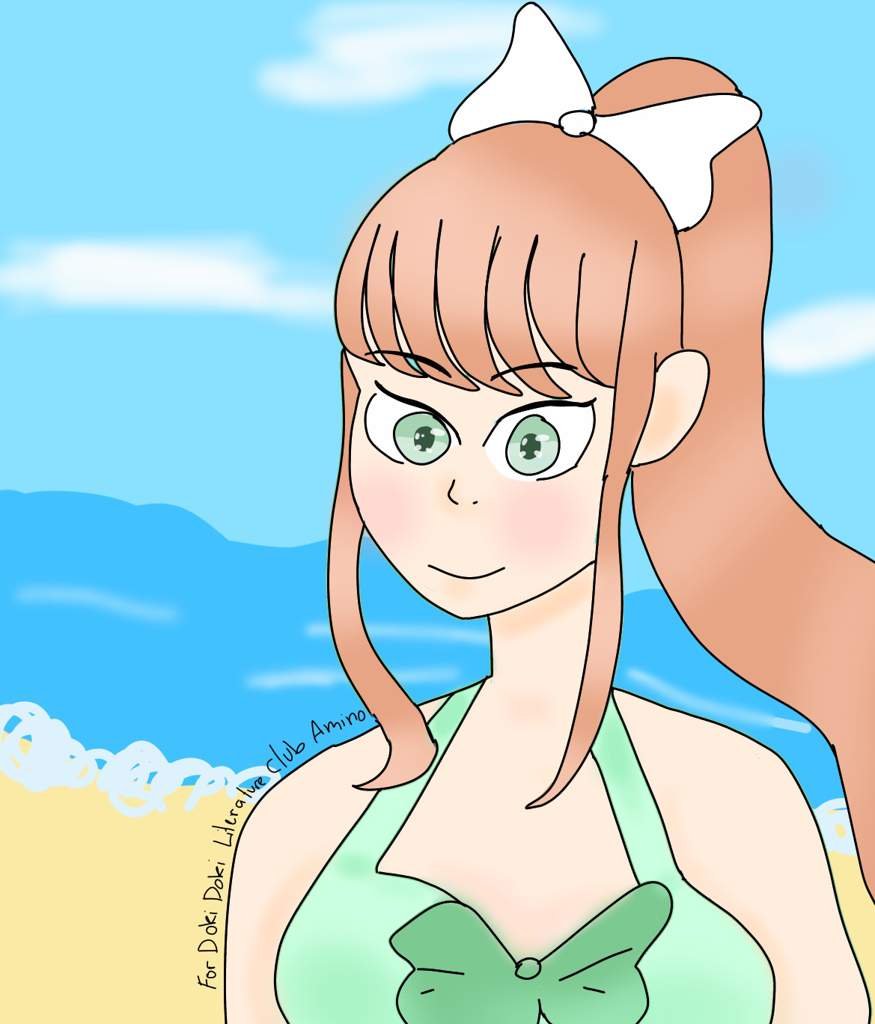 monika-at-the-beach-doki-doki-literature-club-amino
