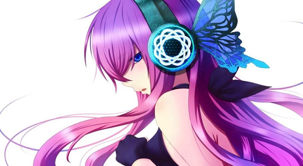 Anime girl dark purple hair