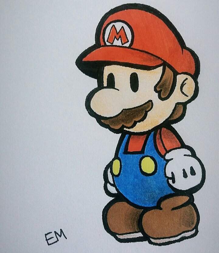 Paper Mario drawing Mario Amino.