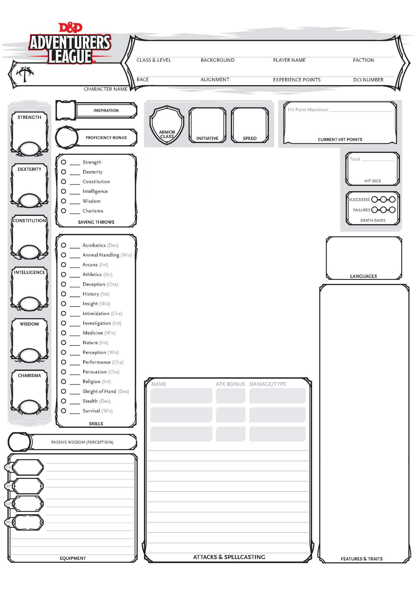 Different Character Sheet Format Dungeons Dragons D D Amino