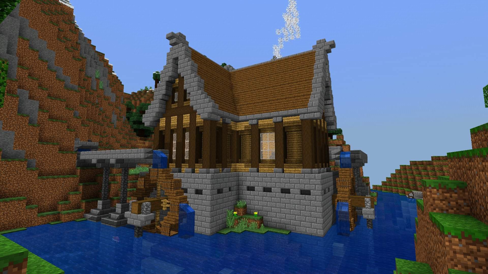 Medieval watermill Minecraft Amino.