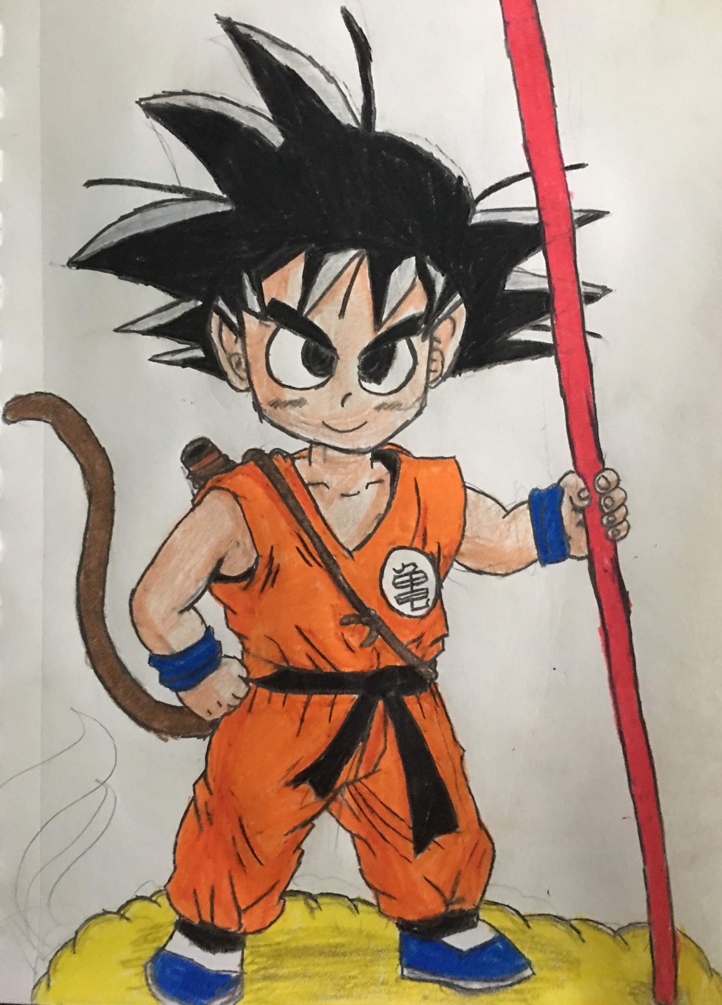 Kid Goku On Nimbus Drawing! | DragonBallZ Amino
