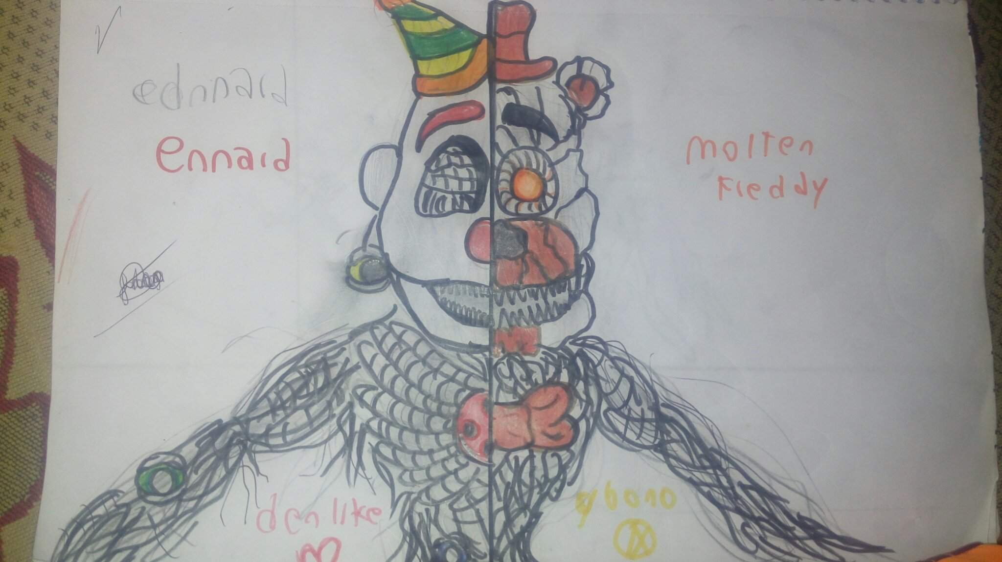 Dibujo de antes y despues FNaF Amino [ Español ] Amino