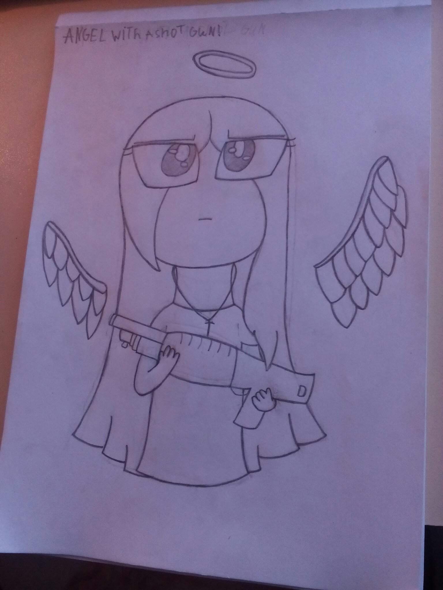 Angel With A Shotgun First Try To Draw Roblox Character On Paper