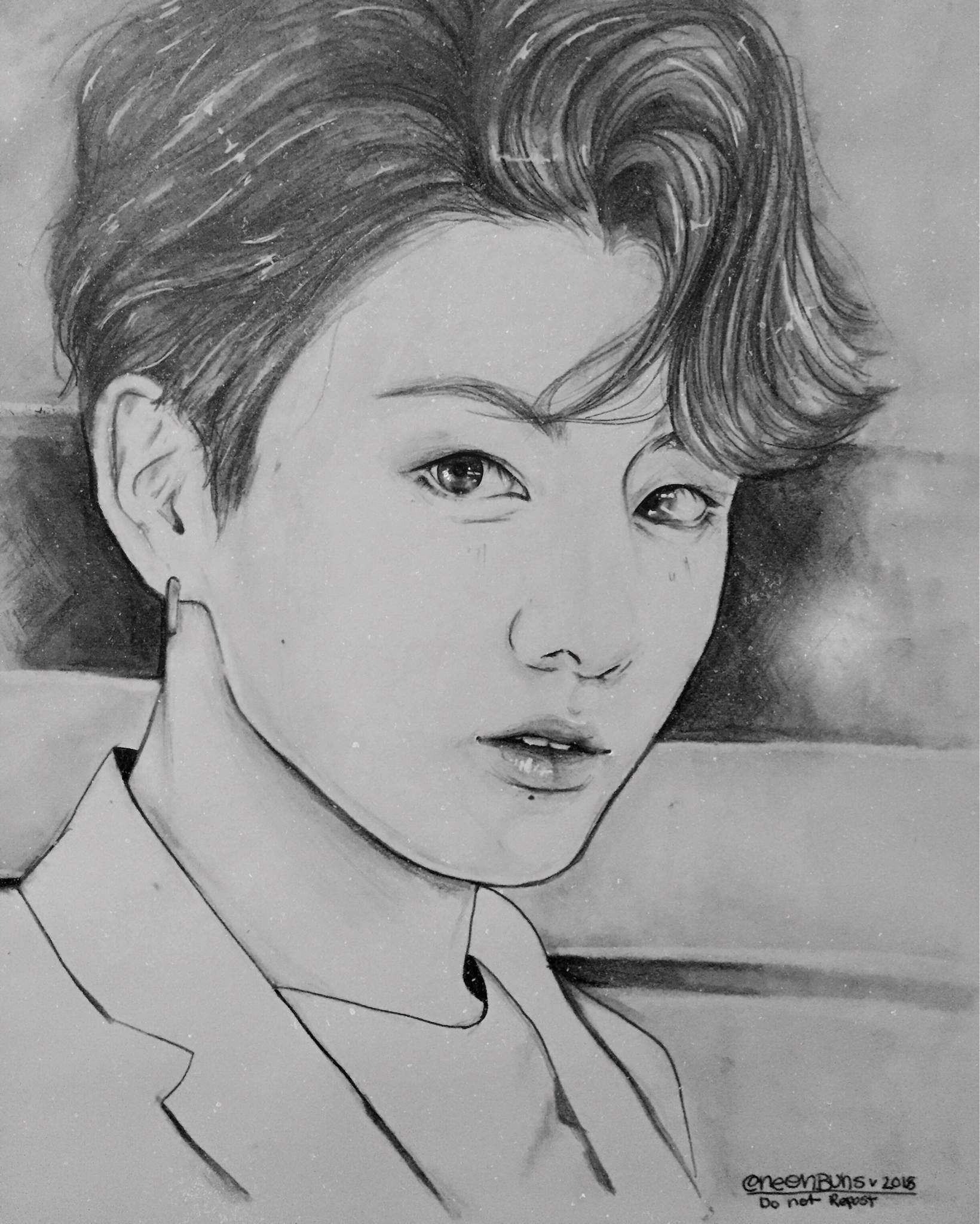 Easy Jungkook Sketch Drawing with Pencil