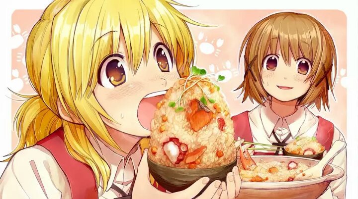 Anime girl eating food