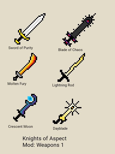 Knights Of Aspect Mod My Own Weapons Page 1 Minecraft Amino