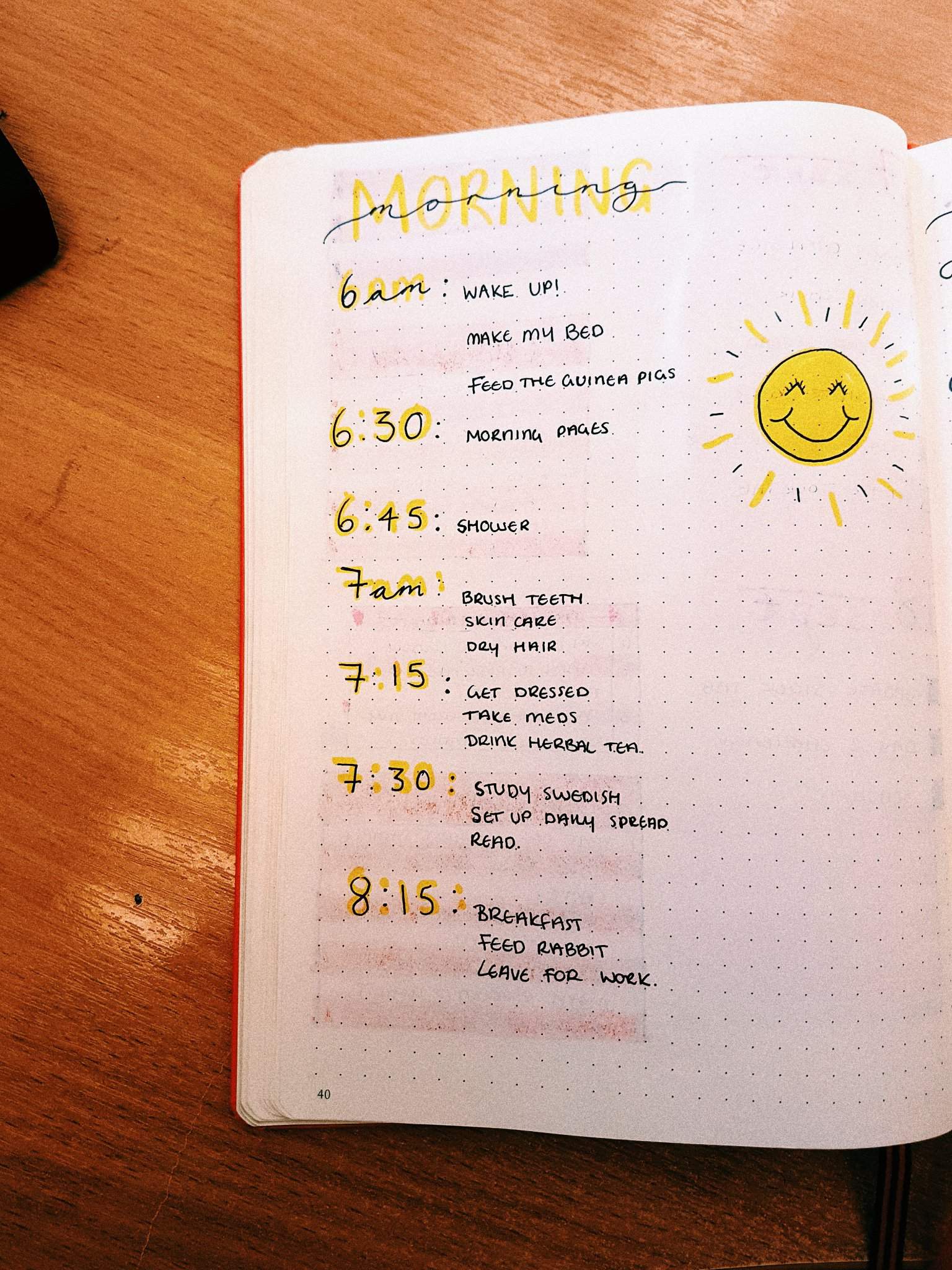 Bullet Journal Daily Routine