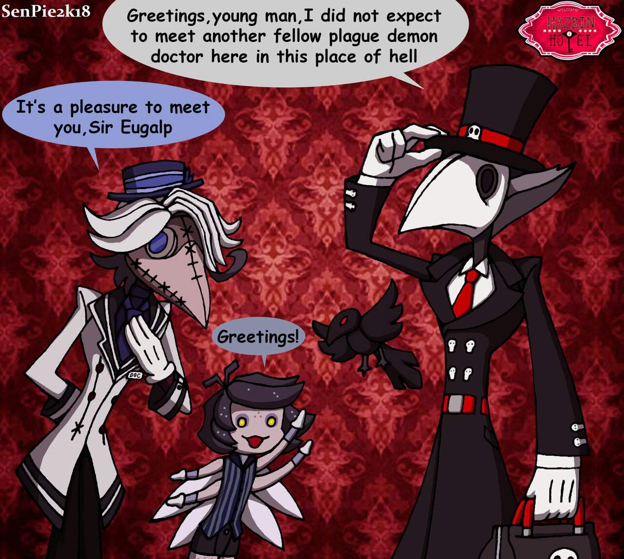 Hhoc The Two Plague Doctors And A Dragonfly Hazbin Hotel Official Amino 