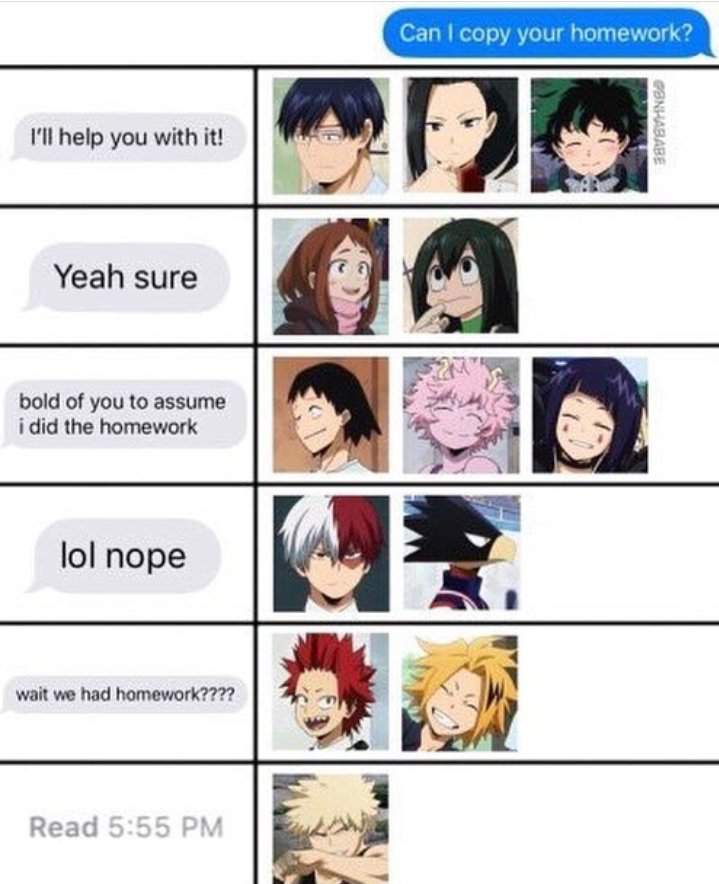 Can I Copy Your Homework Chart