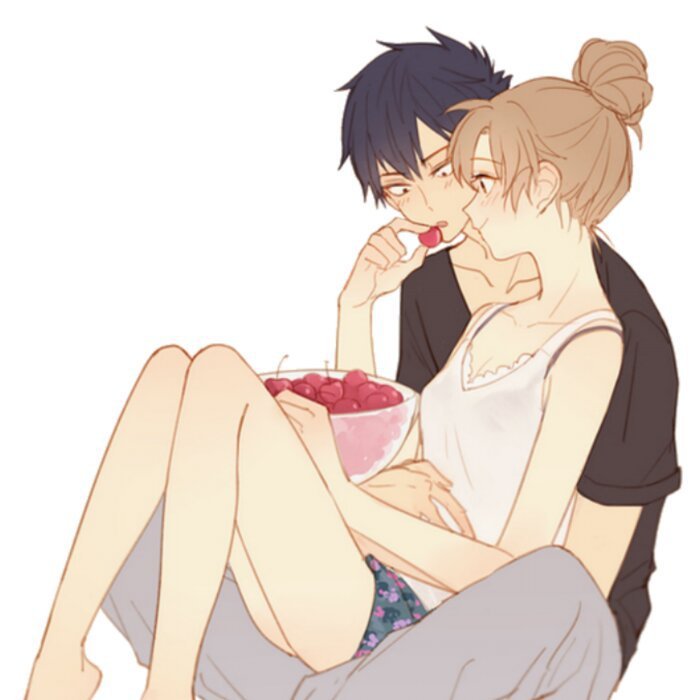 Anime couple making love