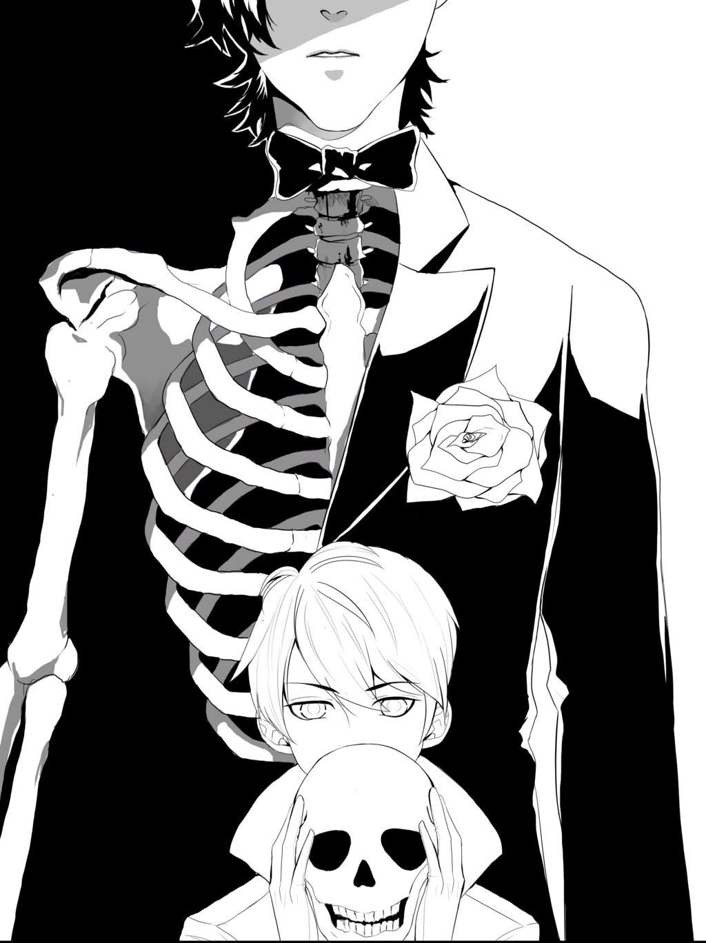 Скелет аниме рисунки