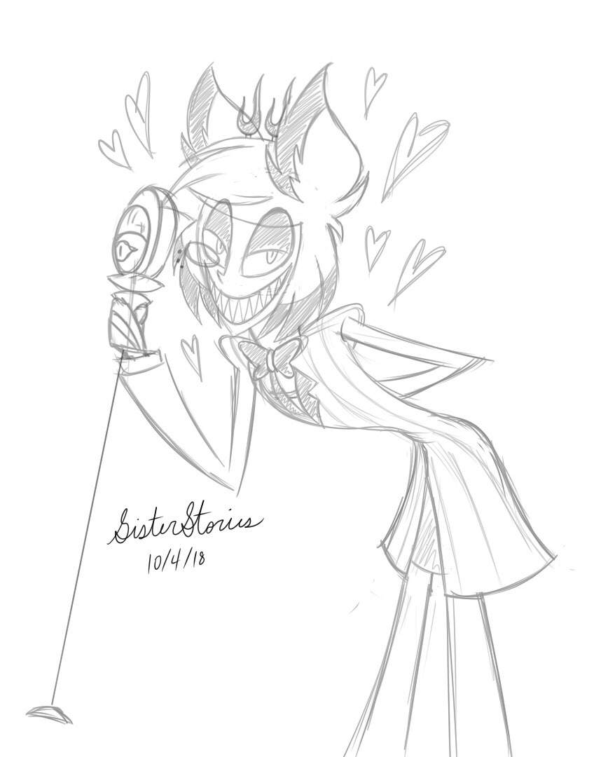 Alastor Sketch 💕hazbin Hotel💕 Amino