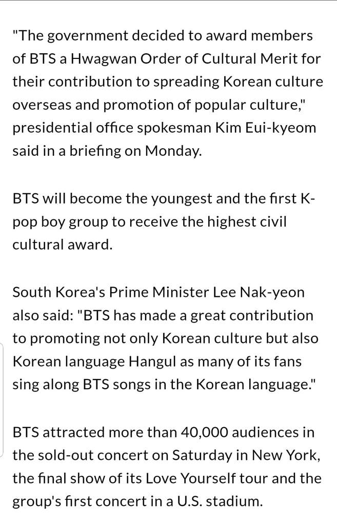 Bts To Receive Hwagwan Order Of Cultural Merit Seokjin Amino