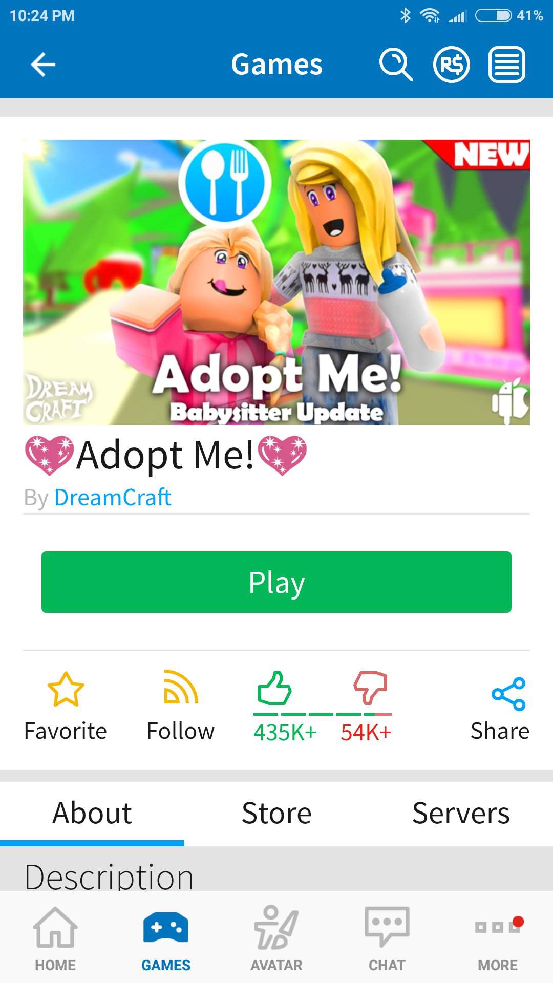 Playing Adopt Me On Roblox