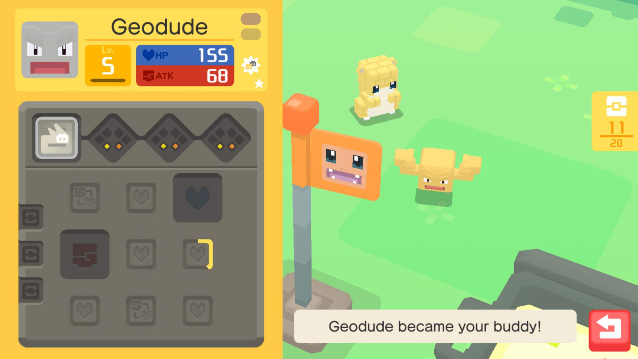 A shiny Geodude in pokemon quest Pokémon Amino