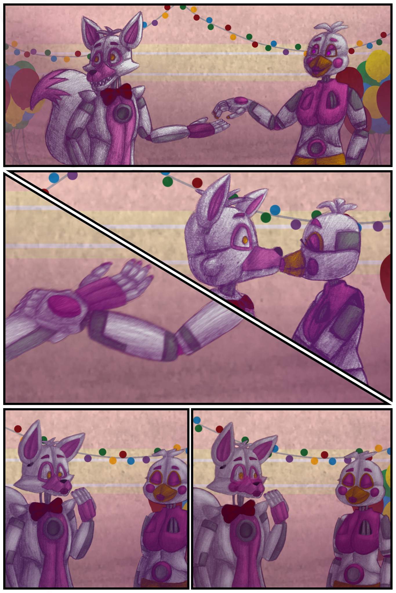 How Funtime Foxy got his makeup (Funtime foxica comic) Five Nights At Fredd...