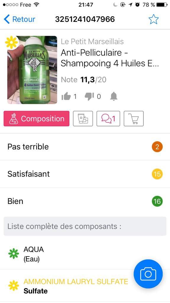 Je l est essaye depuis samedi je le trouve bien ma tete me gratte tjrs pas je suis choque 😊
