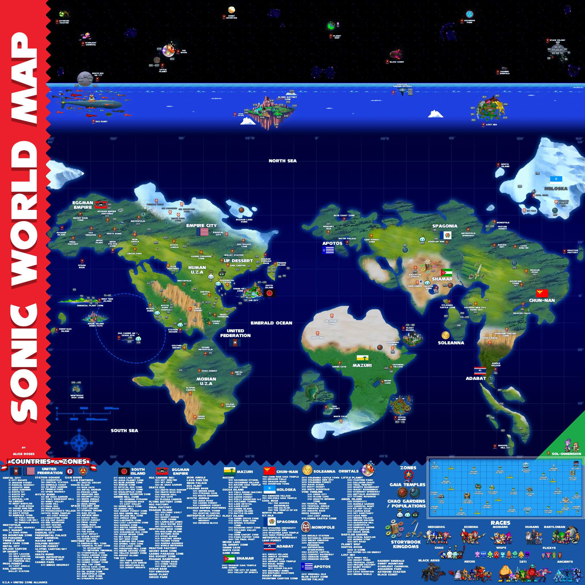Sonic World Map Sonic the Hedgehog! 