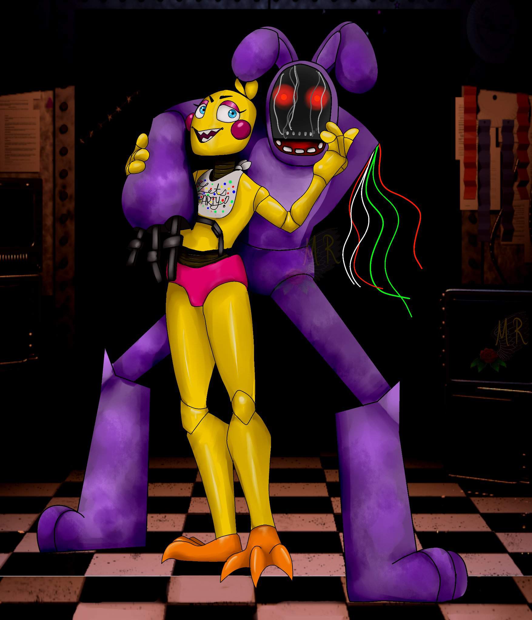 Toy Chica and Withered Bonnie Five Nights At Freddy's Amino.