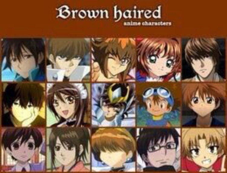 male anime characters with brown hair and brown eyes