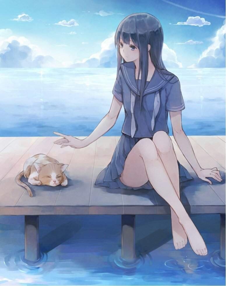 Anime girl sit