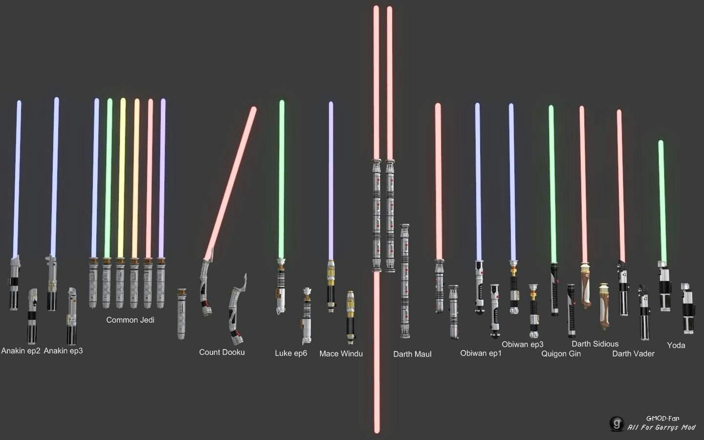 Star Wars цвета световых мечей