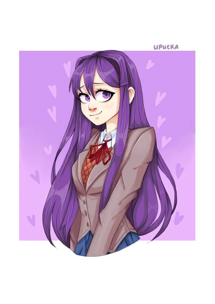 Фан арт Юри из DDLC (Doki Doki Literature Club) | •√•Арты•√• Amino
