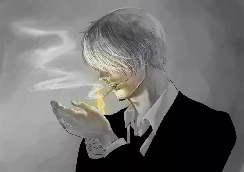 Anime boy smoking