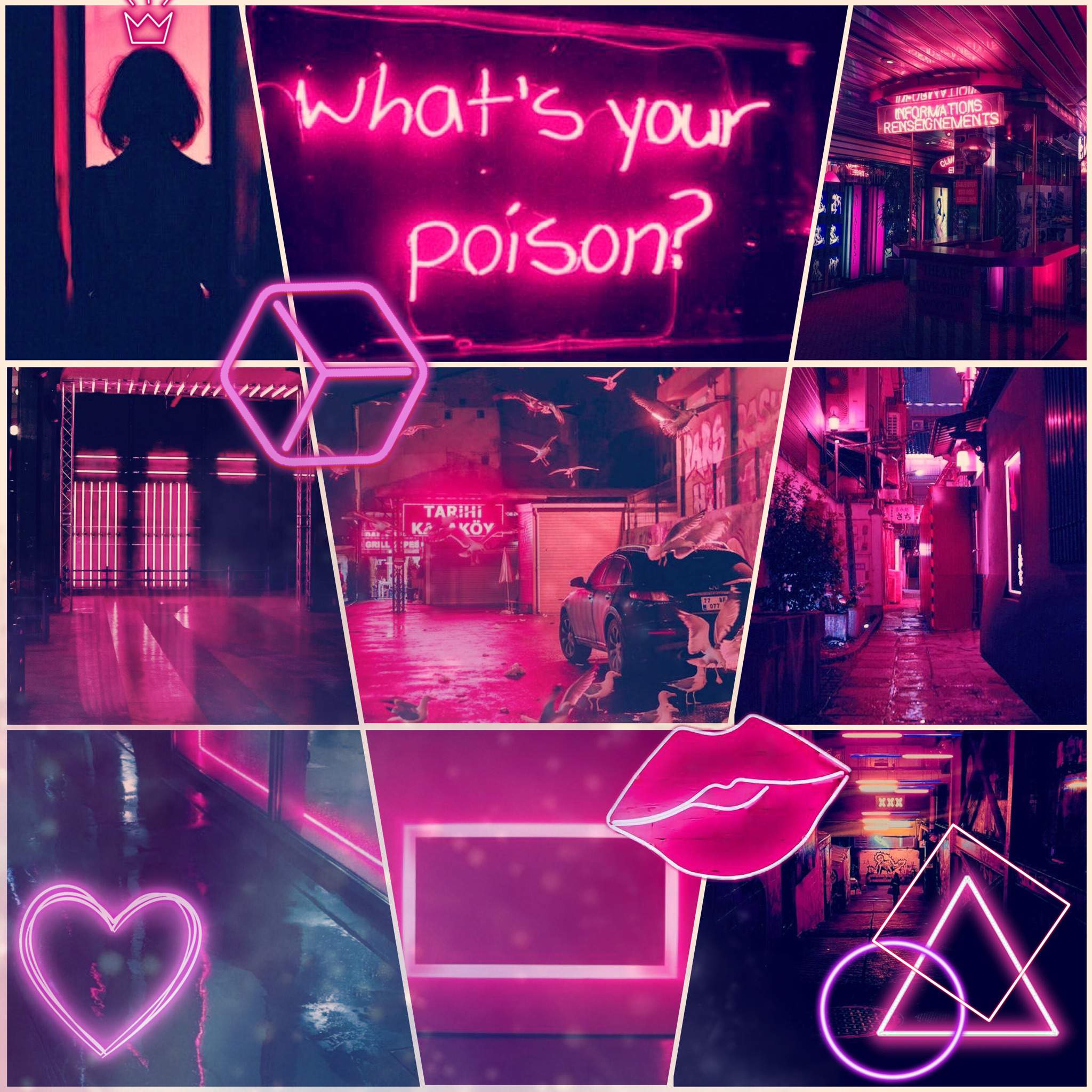 Neon Pink Collage Aesthetics Amino