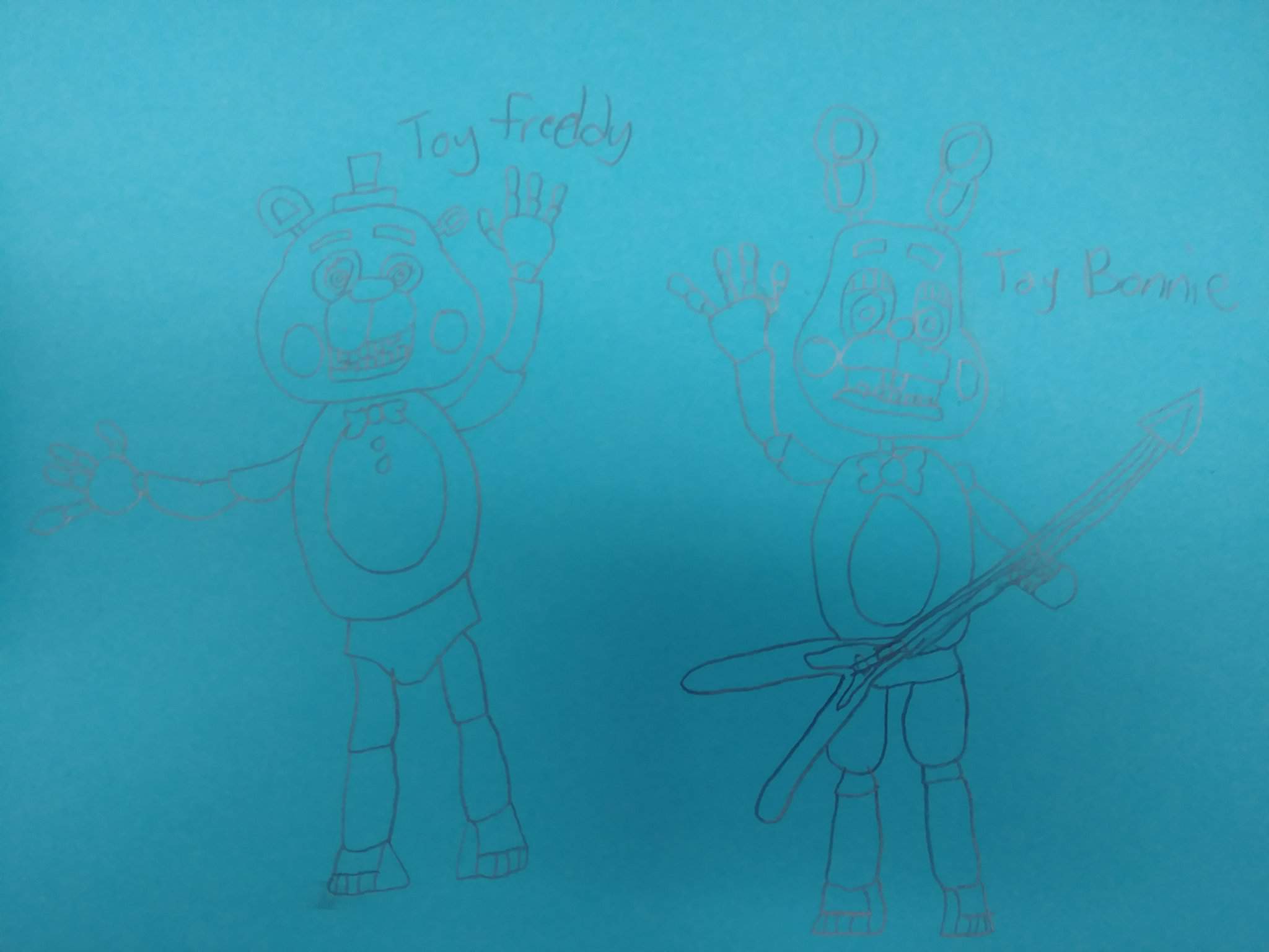 My First Drawings Of Toy Freddy And Toy Bonnie Five Nights At Freddy S Amino