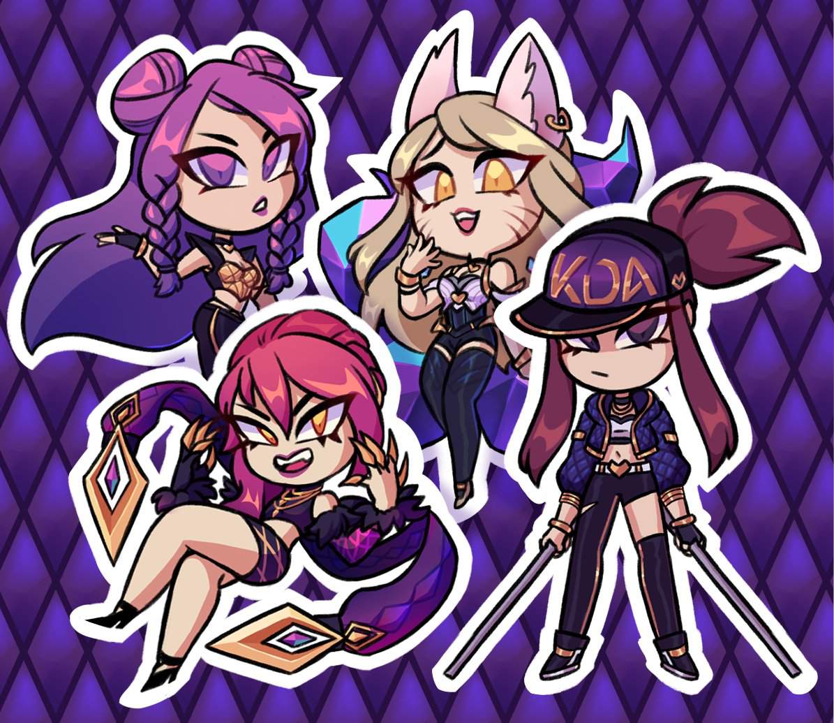 Kda Chibis Stickers League Of Legends Official Amino 7630