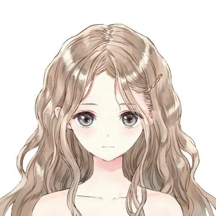 Anime curly hair girl