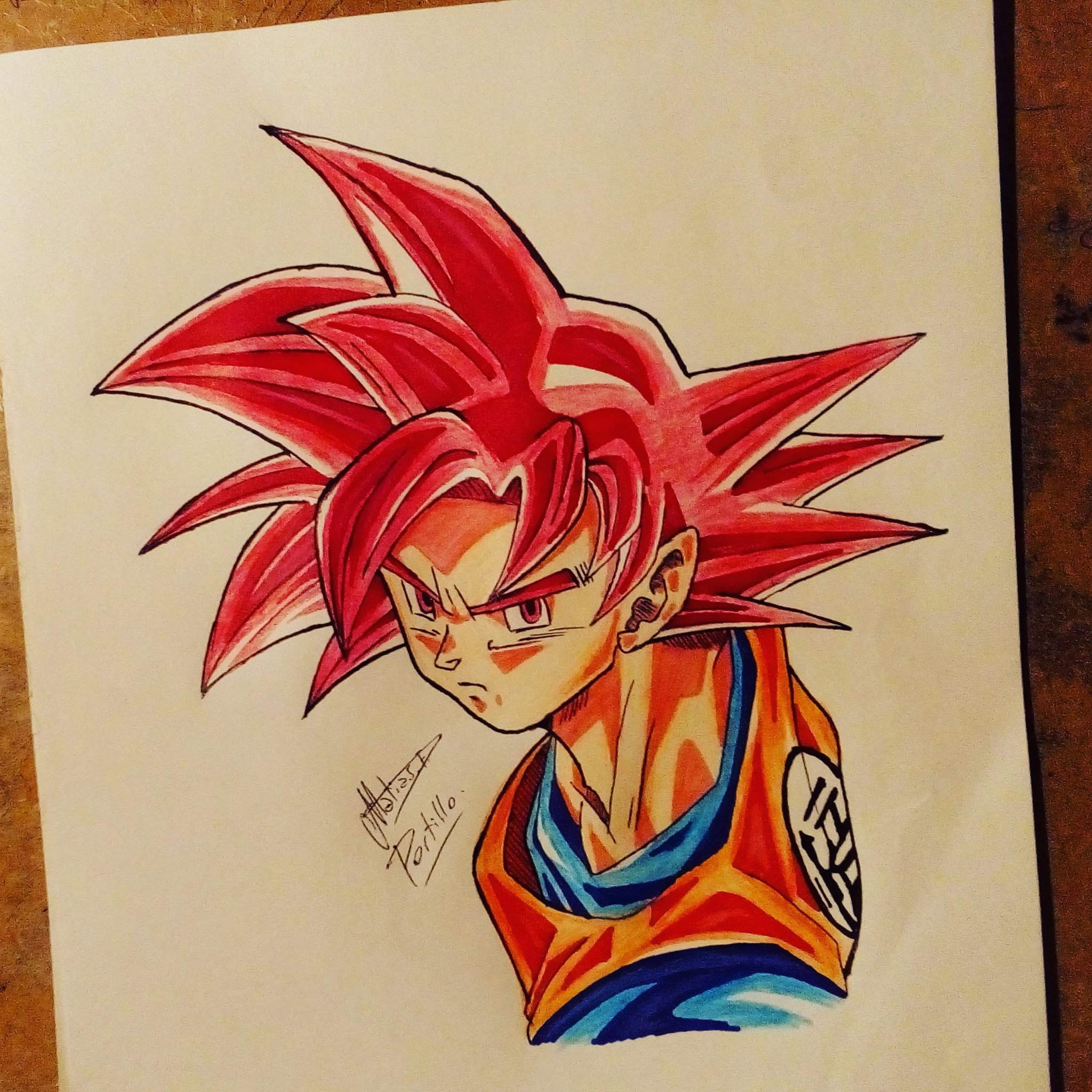 Goku Ssj Dios Rojo - Dragon Ball Super | DibujArte Amino