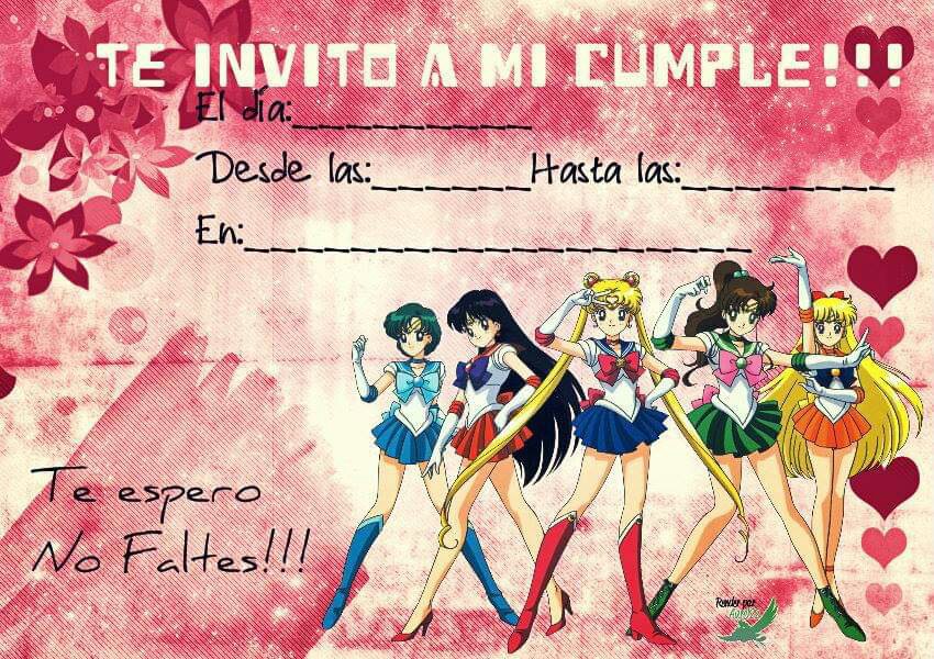 Invitaci N D Sailor Moon Amino