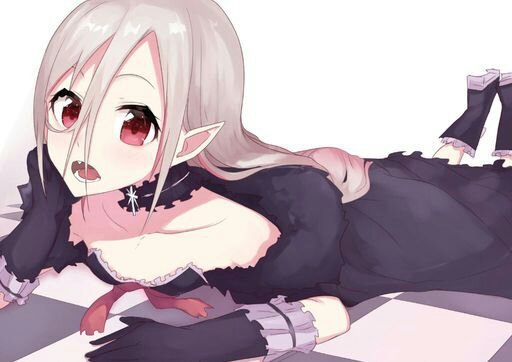White hair red eye anime girl