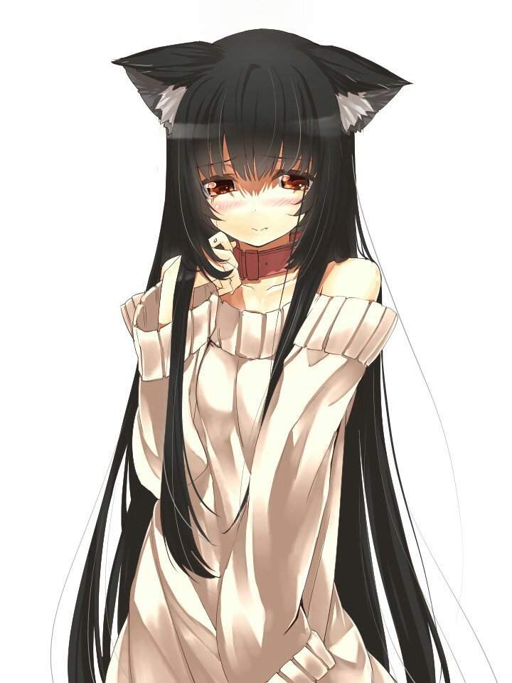 Anime girl with collar