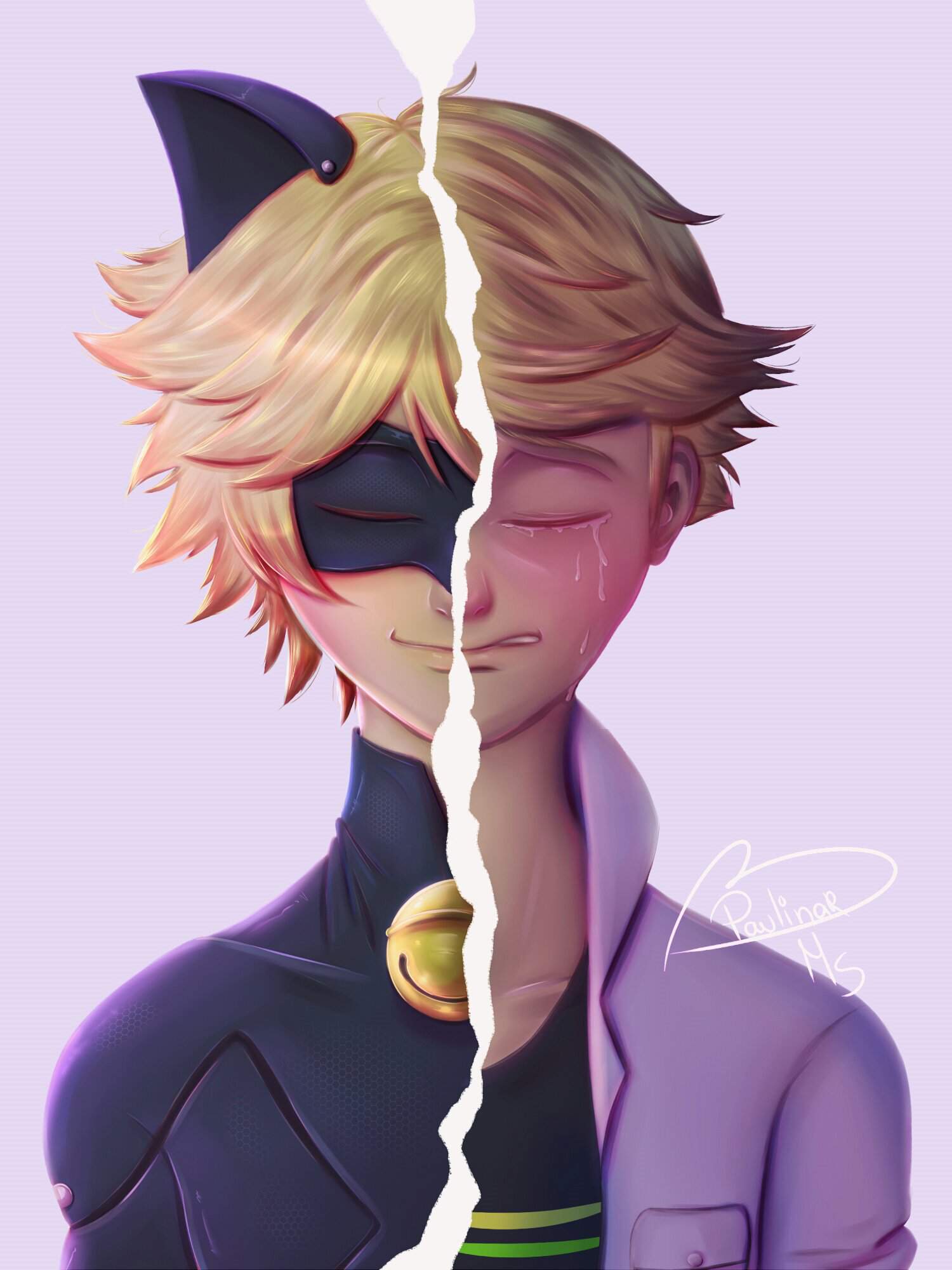 Fanart Behind The Mask Adrien Chat Version Miraculous Amino