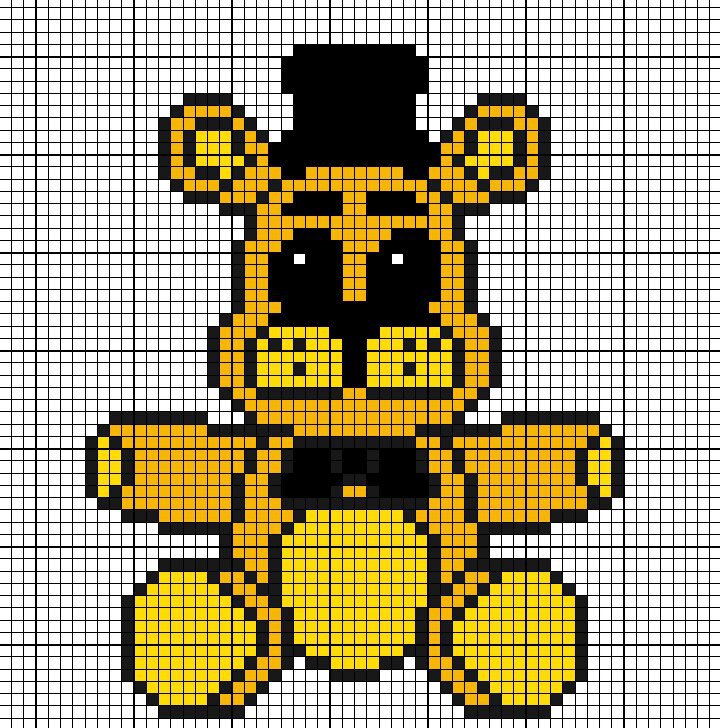 Golden Freddy Peluche Pixel Art. 