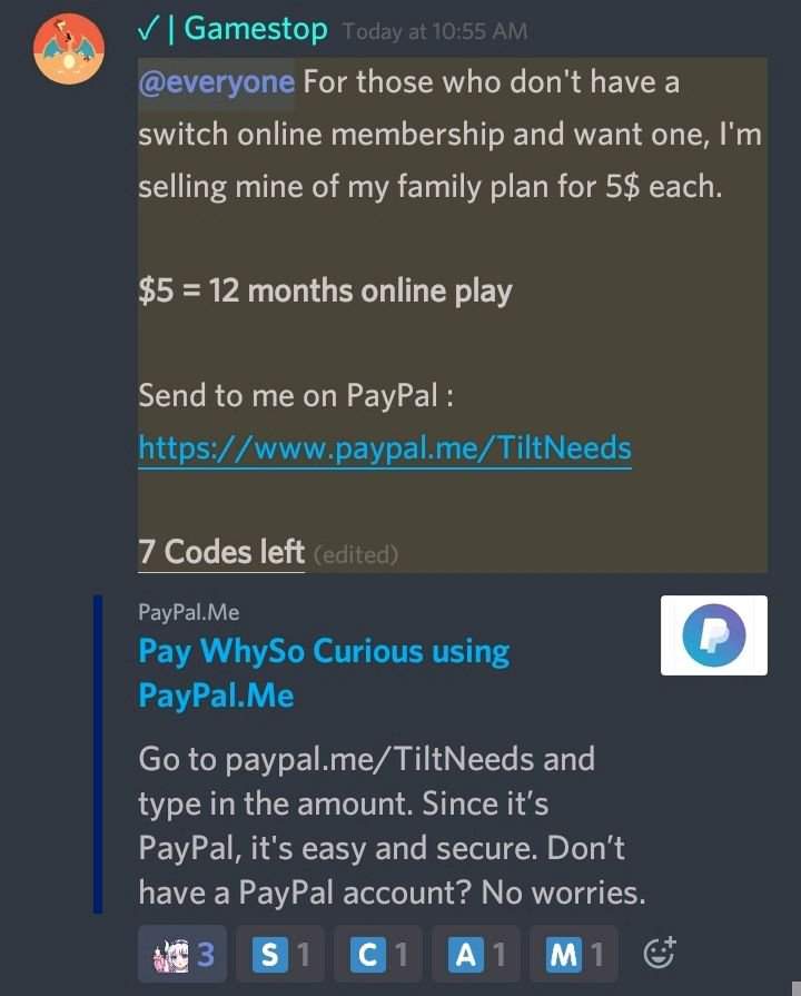 nintendo switch online paypal